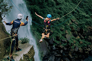 A professional rider on a horse